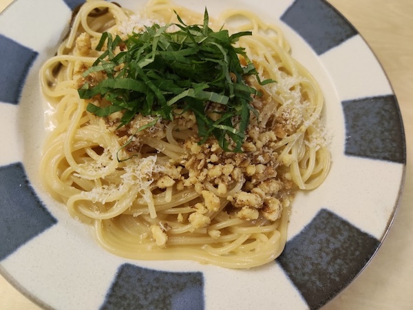 久しぶりに「朝パスタ」